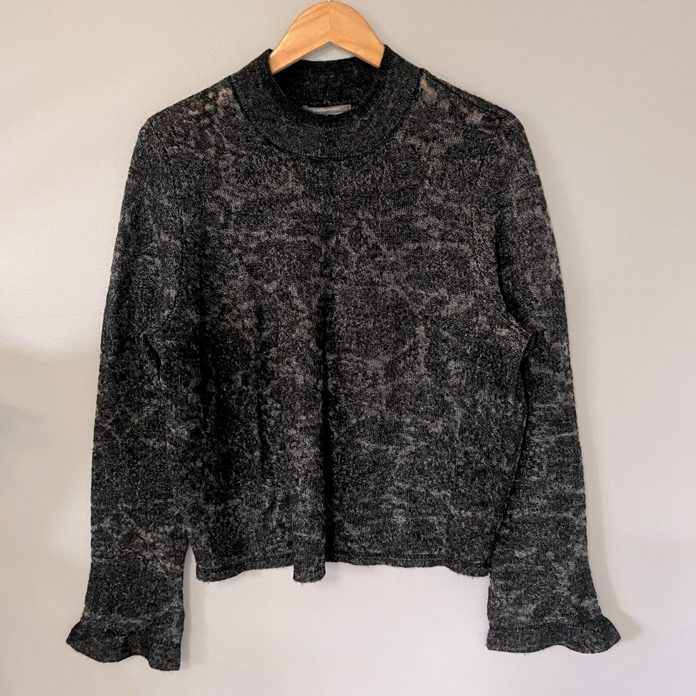 Anthropology By Anthropologie Hanna Lace Mock Neck Sweater size XL